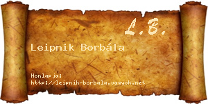 Leipnik Borbála névjegykártya